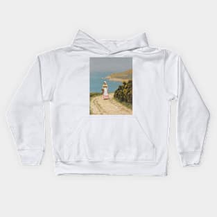 Girl On A Coastal Path by Edmund Leighton Kids Hoodie